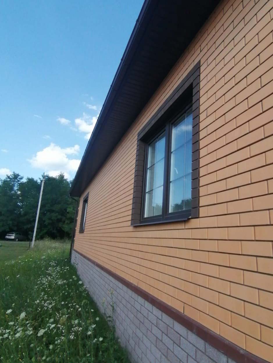 Одноэтажный дом из керамического кирпича солома/шоколад - СтройГрупп